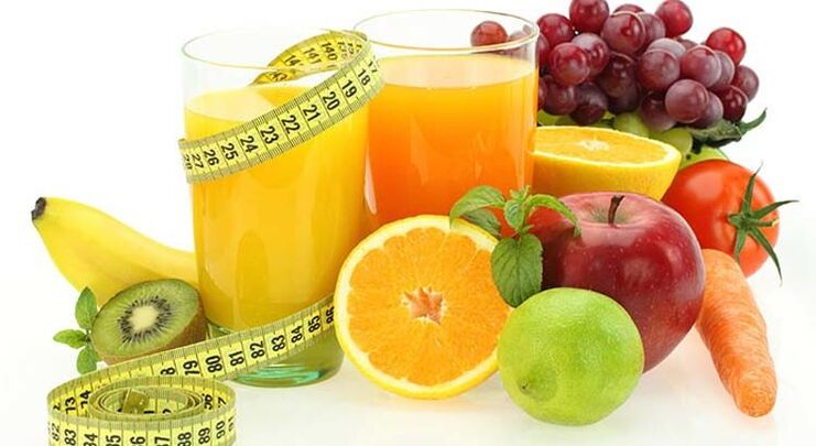 الفواكه والخضروات والعصائر لفقدان الوزن في الحميات الغذائية المفضلة